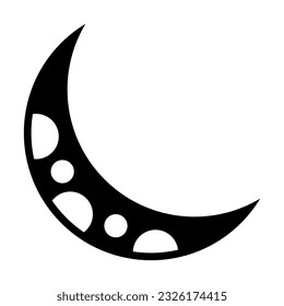 Half Moon Vector Glyph Icon For Personal And Commercial Use.
