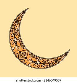 Half Moon Vector Hand Drawing