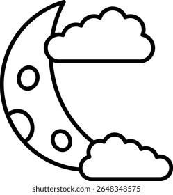 Half moon vector icon. Can be used for printing, mobile and web applications.