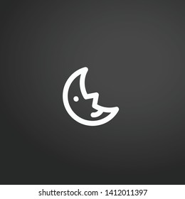 Half Moon vector icon. Half Moon concept stroke symbol design. Thin graphic elements vector illustration, outline pattern for your web site design, logo, UI. EPS 10.