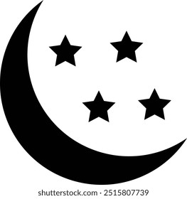 Ilustración de diseño de icono de Vector de media luna