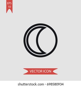 Half moon vector icon, illustration symbol