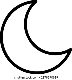half moon vector icon - minimalist and linear style.