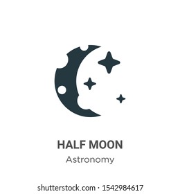 Half moon vector icon on white background. Flat vector half moon icon symbol sign from modern astronomy collection for mobile concept and web apps design.