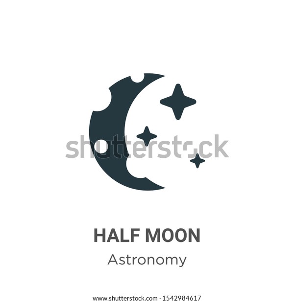 Half moon vector icon on white\
background. Flat vector half moon icon symbol sign from modern\
astronomy collection for mobile concept and web apps\
design.