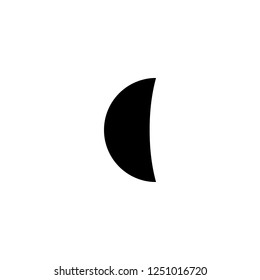 half moon vector icon. half moon sign on white background. half moon icon for web and app