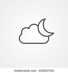 Half moon vector icon sign symbol