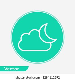 Half moon vector icon sign symbol