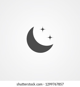 Half moon vector icon sign symbol