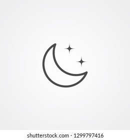 Half moon vector icon sign symbol