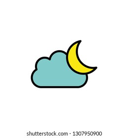 Half moon vector icon sign symbol