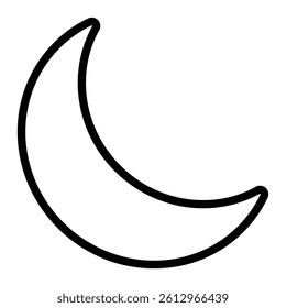 Half Moon Vector Line Icon Design