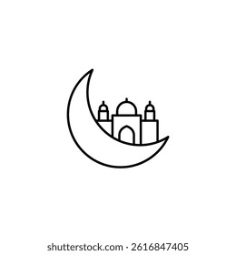 Half Moon vector line icon icons design