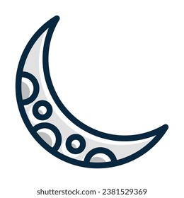 Half Moon Vector Thick Line Filled Dark Colors Icons For Personal And Commercial Use.
