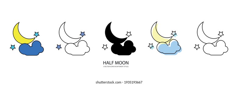 half moon vector type icon