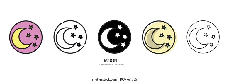 half moon vector type icon