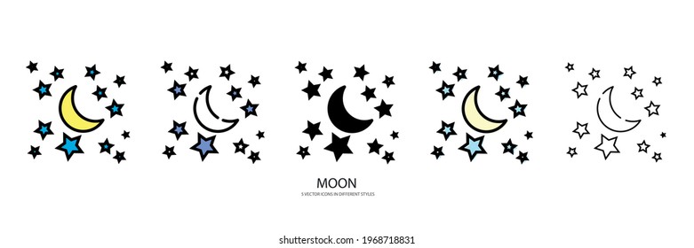 half moon vector type icon