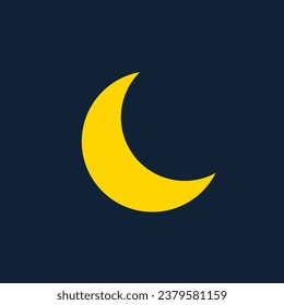 Half moon. Weather illustration in flat design vector. Vector design element for logo, web and print