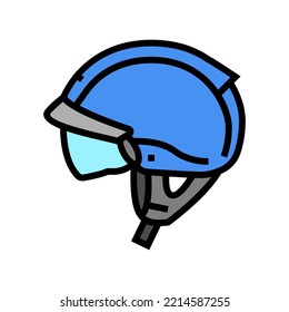 half motorcycle helmet color icon vector. half motorcycle helmet sign. isolated symbol illustration