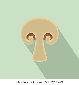 Half of mushroom icon. Flat illustration of half of mushroom vector icon for web design