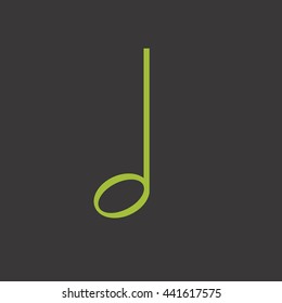 Half music note vector icon