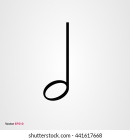 Half music note vector icon