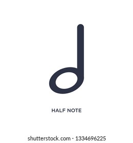 half note icon. Simple element illustration from music and media concept. half note editable symbol design on white background. Can be use for web and mobile.
