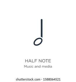 Half note icon vector. Trendy flat half note icon from music and media collection isolated on white background. Vector illustration can be used for web and mobile graphic design, logo, eps10