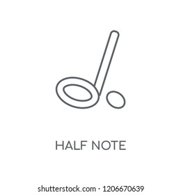 Half note linear icon. Half note concept stroke symbol design. Thin graphic elements vector illustration, outline pattern on a white background, eps 10.