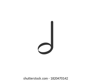 Half note, music note icon. Vector illustration.