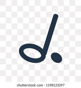 Half note vector icon isolated on transparent background, Half note transparency concept can be used web and mobile