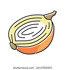 half onion color icon vector. half onion sign. isolated symbol illustration