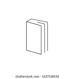 Half open book icon. Read instruction sign. Thin line