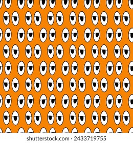 Half Open Cartoon Eyes Vector Seamless Pattern