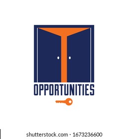 Half open door vector concept of new opportunities, step into future metaphor, start of new business or career, mysterious secret door allegory.