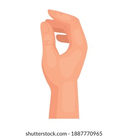 half open hand human symbol signal icon vector illustration design