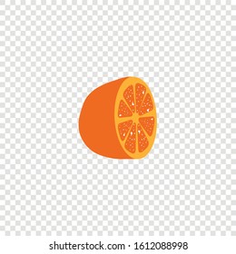 Half an orange. Abstract image.