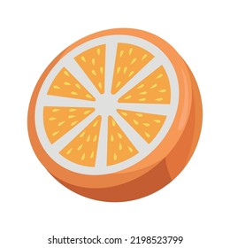 half orange citrus fruit icon