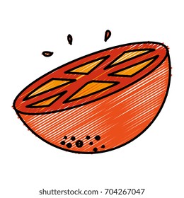 half orange citrus fruit icon