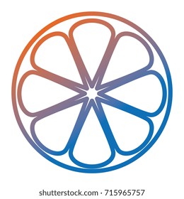 half orange citrus fruit icon