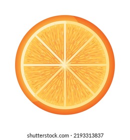 half orange isolated icon flat