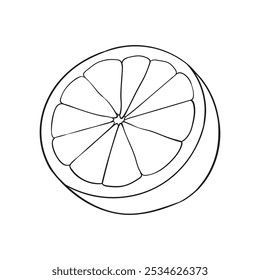 Meio laranja, ilustração linear simples