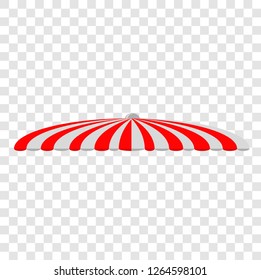 half of oval canopy, red and white at transparent effect background

