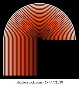 Half P Letter, Isolated On Background - Vector Illustration, Graphic Design Editable For Your Design.