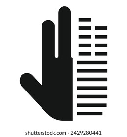 Half palm scanning icon simple vector. Database identity. Id scanner connect