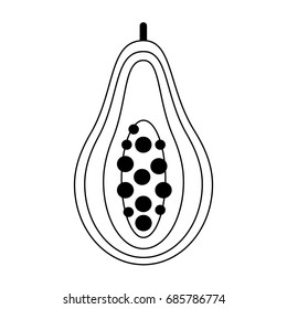 half papaya fruit icon image 