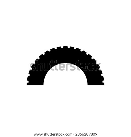 Half part car tire or tyre. Vector.