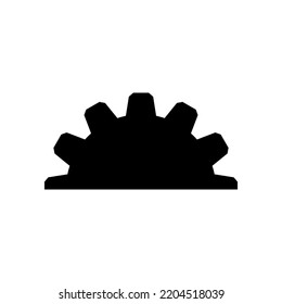 Rueda de media pieza. Silhouette vectorial. Ilustración sobre fondo blanco. 