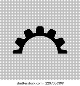 Rueda de media pieza. Silhouette vectorial. Ilustración sobre fondo transparente. 
