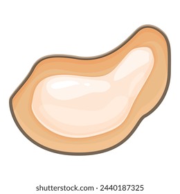 Half part oyster icon cartoon vector. Market delicacy. Seafood restaurant